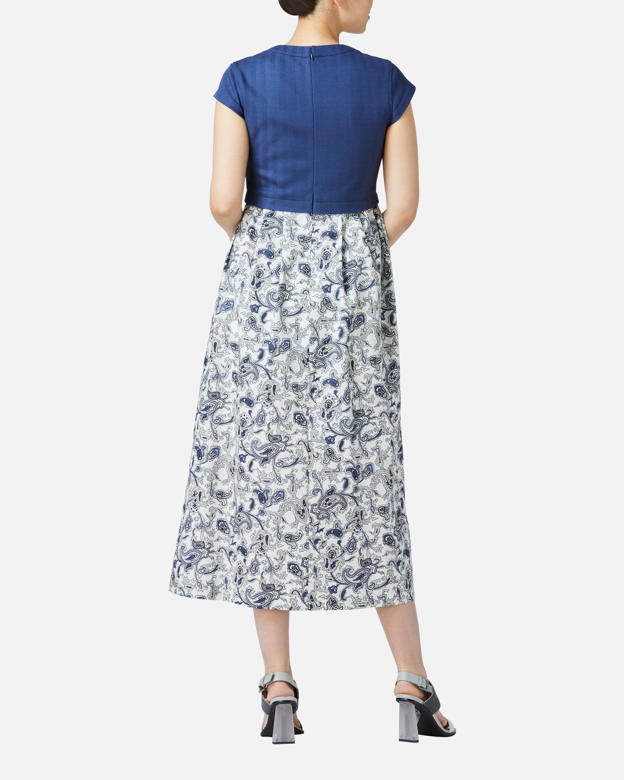 저지 × 페이즐리 프린트 여름 드레스 / Jersey Summer Dress with Paisley Print