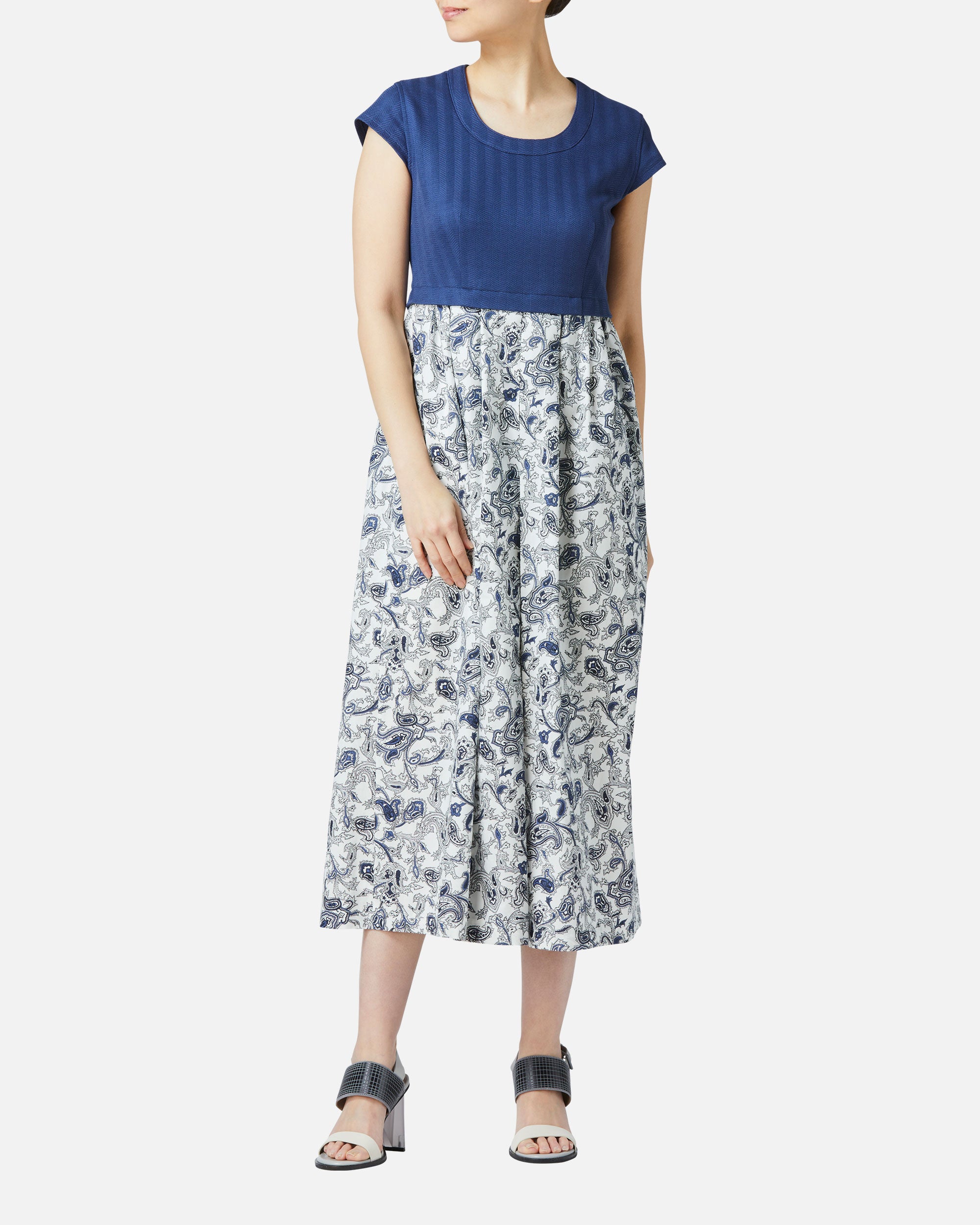 저지 × 페이즐리 프린트 여름 드레스 / Jersey Summer Dress with Paisley Print
