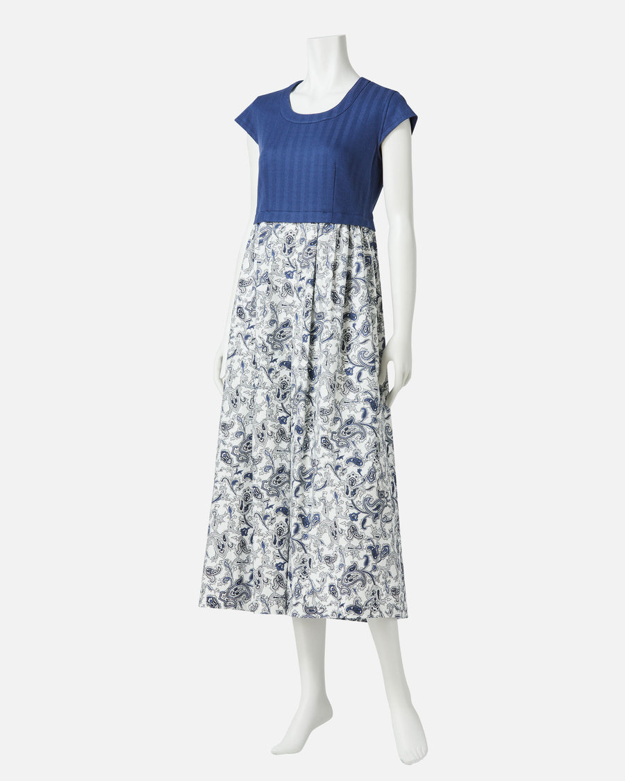 저지 × 페이즐리 프린트 여름 드레스 / Jersey Summer Dress with Paisley Print