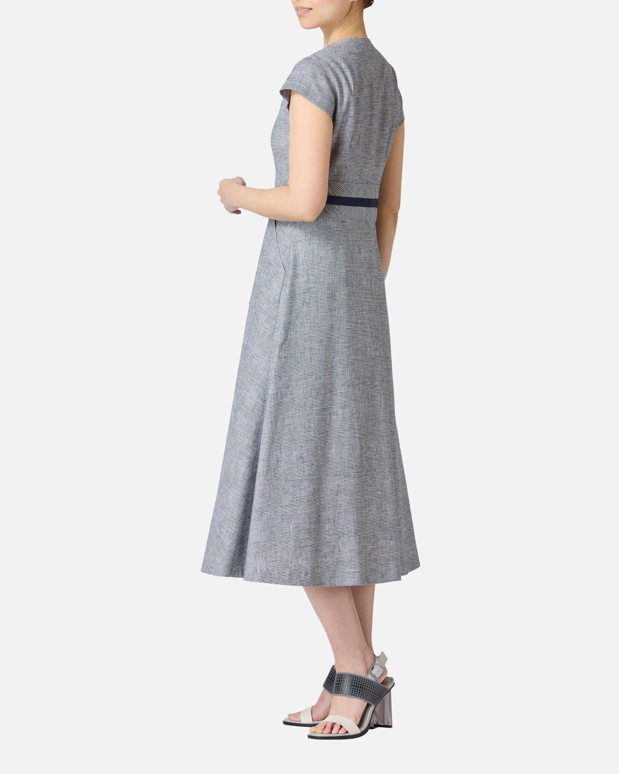 글렌 체크 프론트 버튼 여름 드레스 / Glen Check Front Button Closure Summer Dress