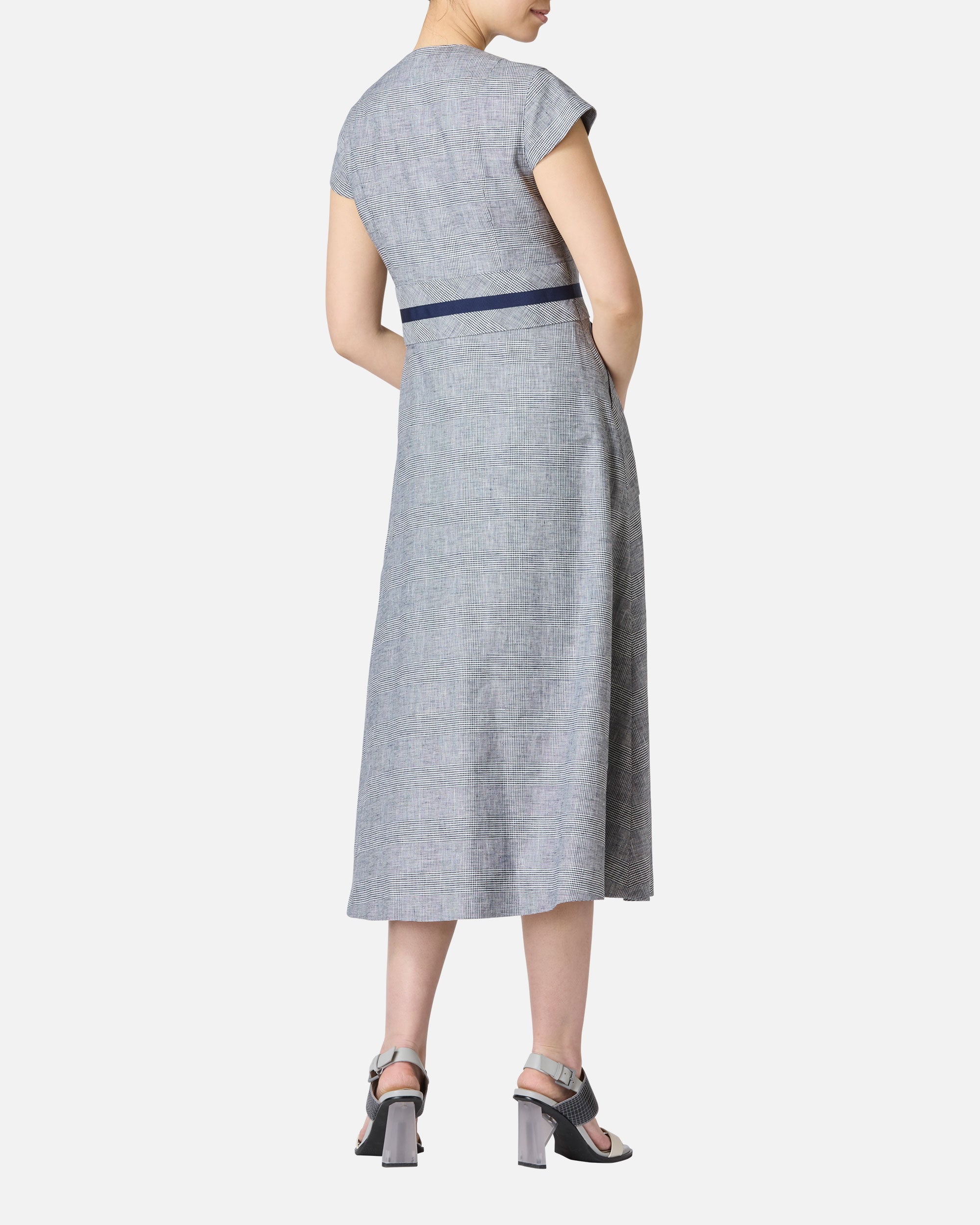 글렌 체크 프론트 버튼 여름 드레스 / Glen Check Front Button Closure Summer Dress