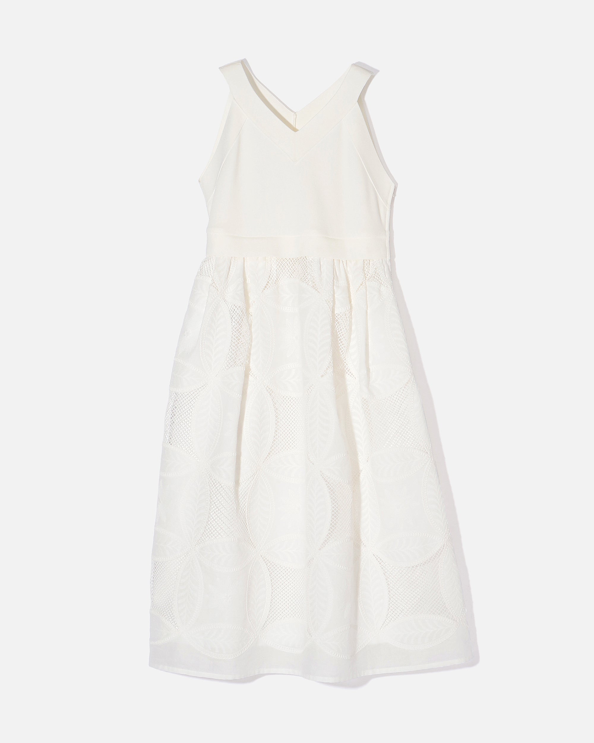 니트 × 코튼 론 엠브로이드리 여름 드레스 / Knit × Cotton Lawn Embroidery Summer Dress