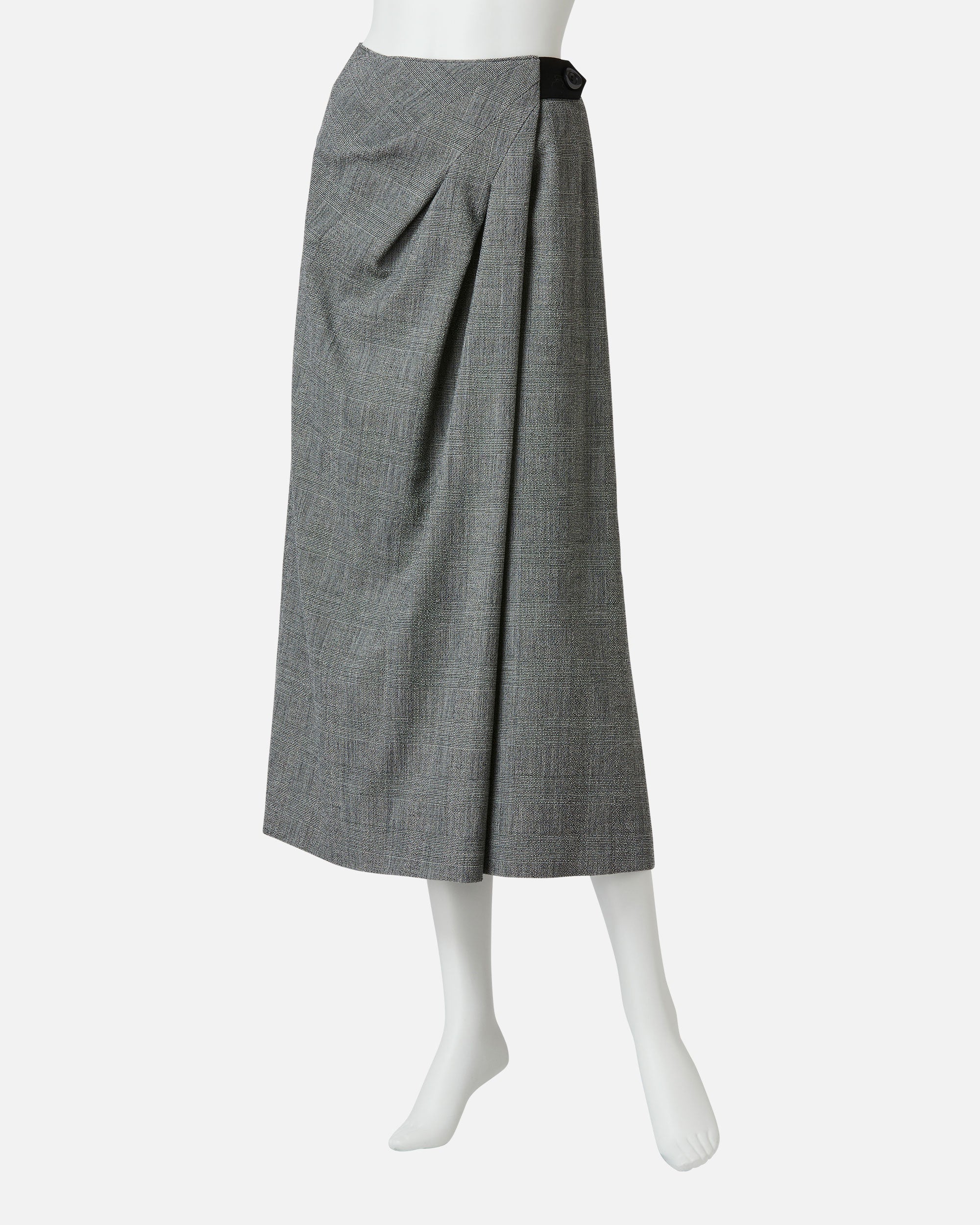 스트레치 크레이프 랩 스타일 스커트 / Stretch Crape Wrap Style Skirt