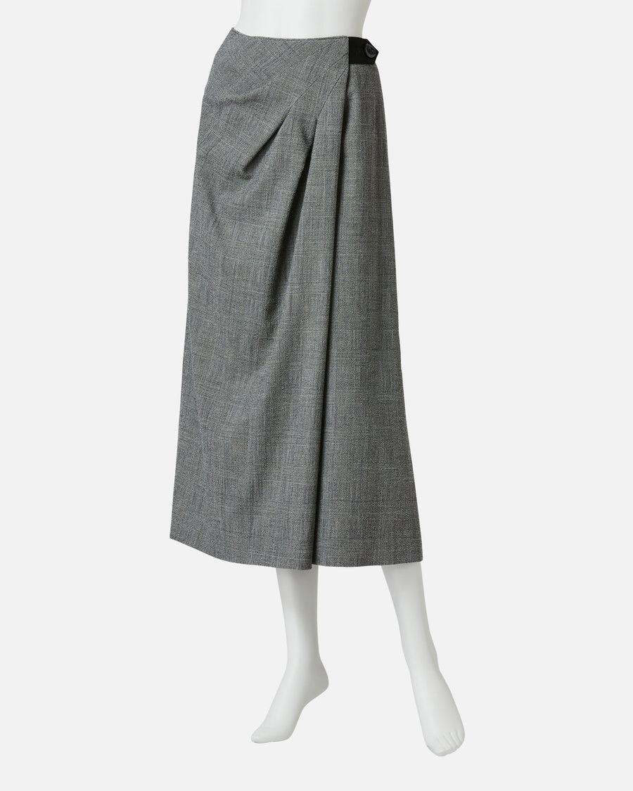 스트레치 크레이프 랩 스타일 스커트 / Stretch Crape Wrap Style Skirt