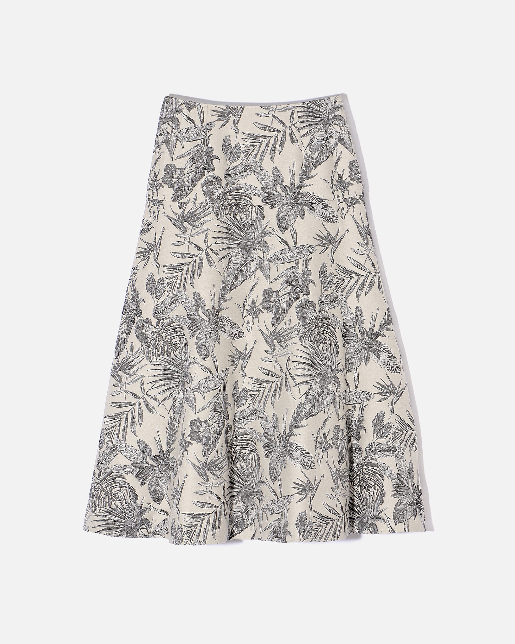 코튼 폴리에스테르 자카드 플레어 스커트 / Cotton Polyester Jacquard Flared Skirt