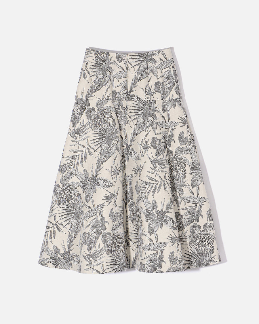 코튼 폴리에스테르 자카드 플레어 스커트 / Cotton Polyester Jacquard Flared Skirt