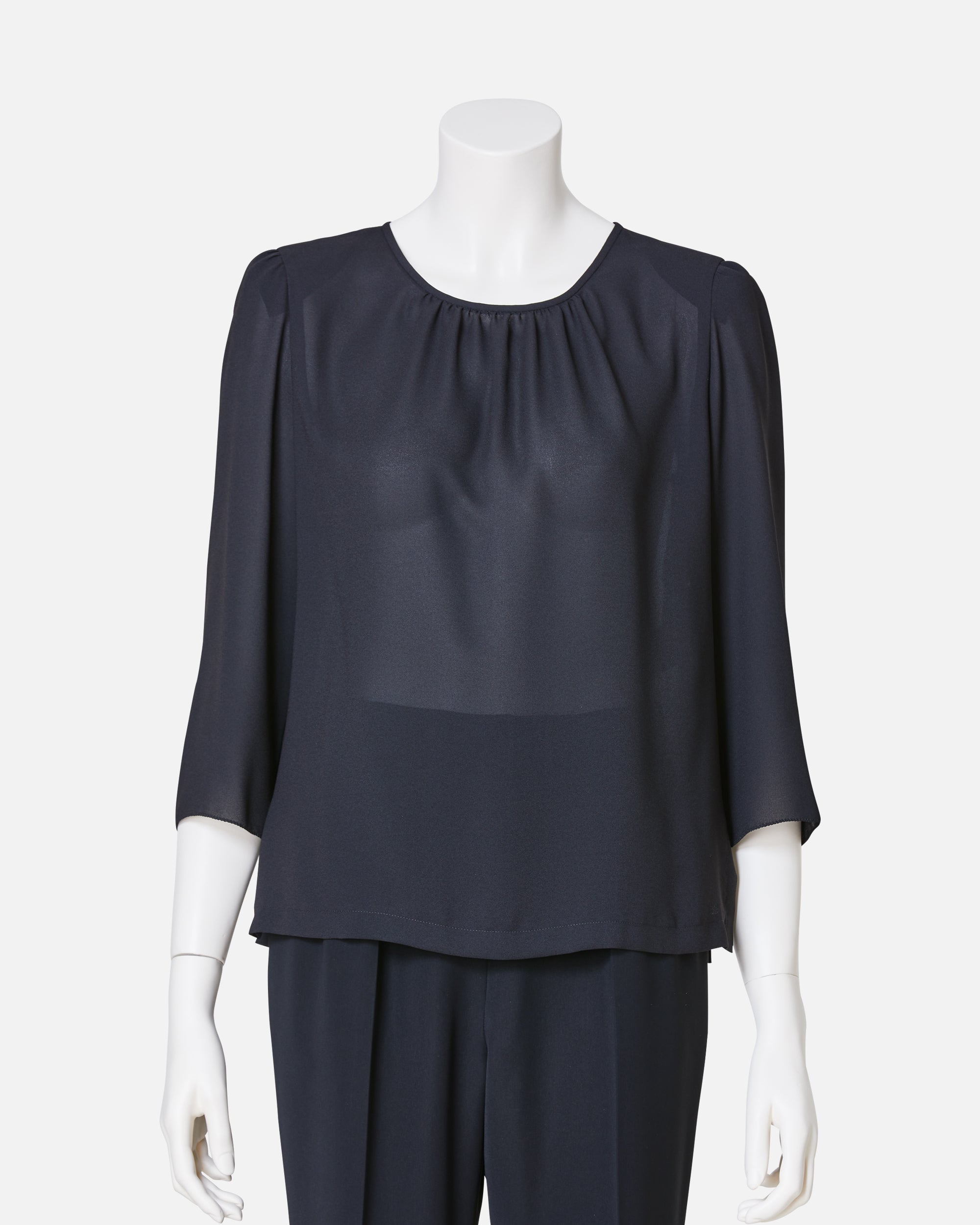 블랙 조젯 블라우스 / Black Georgette Blouse