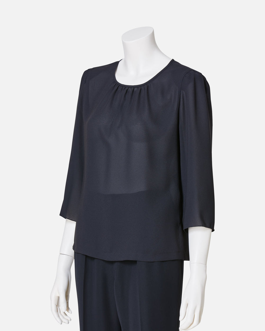 블랙 조젯 블라우스 / Black Georgette Blouse