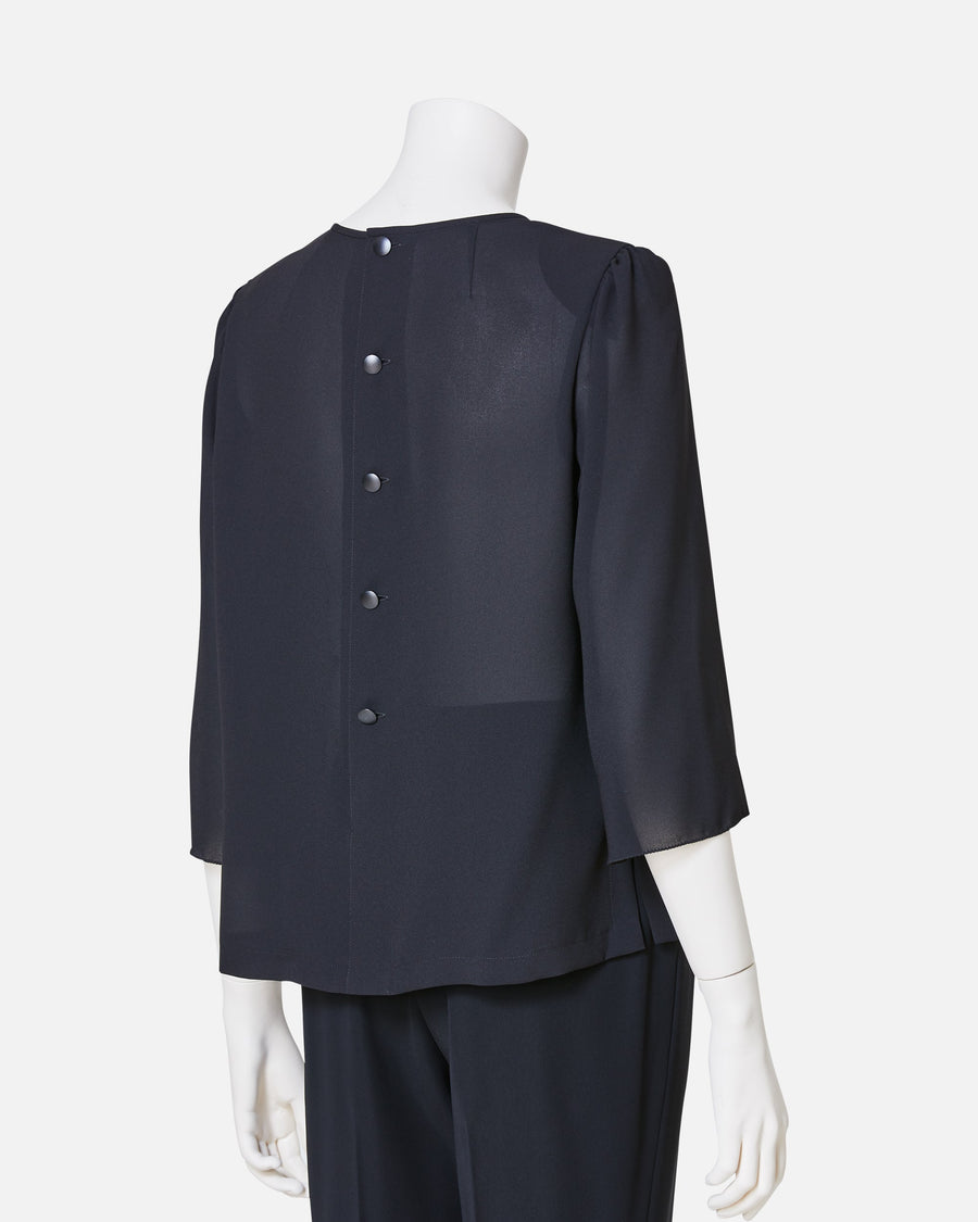 블랙 조젯 블라우스 / Black Georgette Blouse