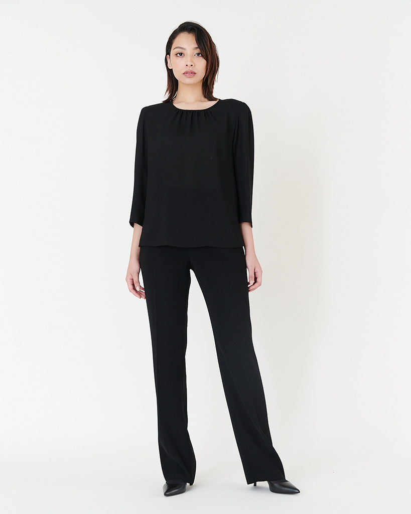 블랙 조젯 블라우스 / Black Georgette Blouse