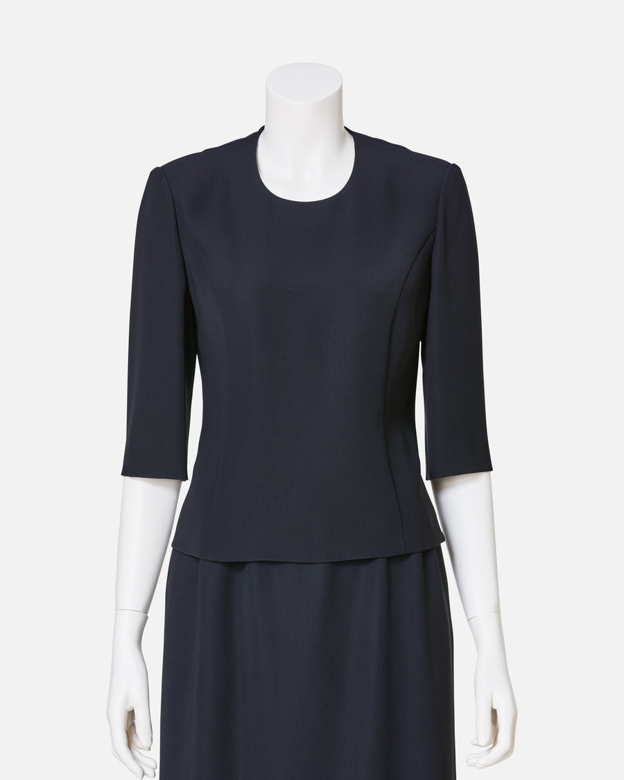 블랙 크레이프 블라우스 / Black Crape Blouse