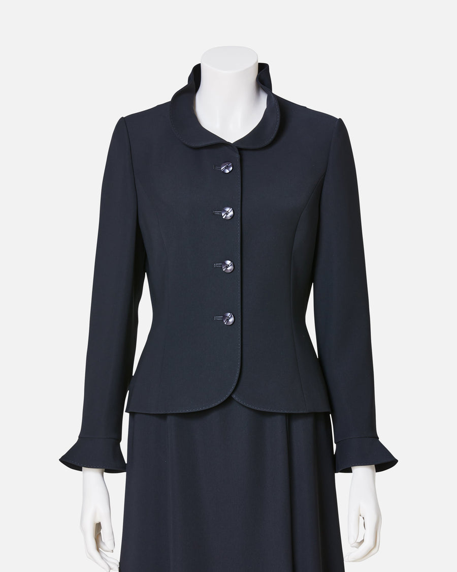 프릴 컬러 블랙 재킷 / Frill Collar Black Jacket