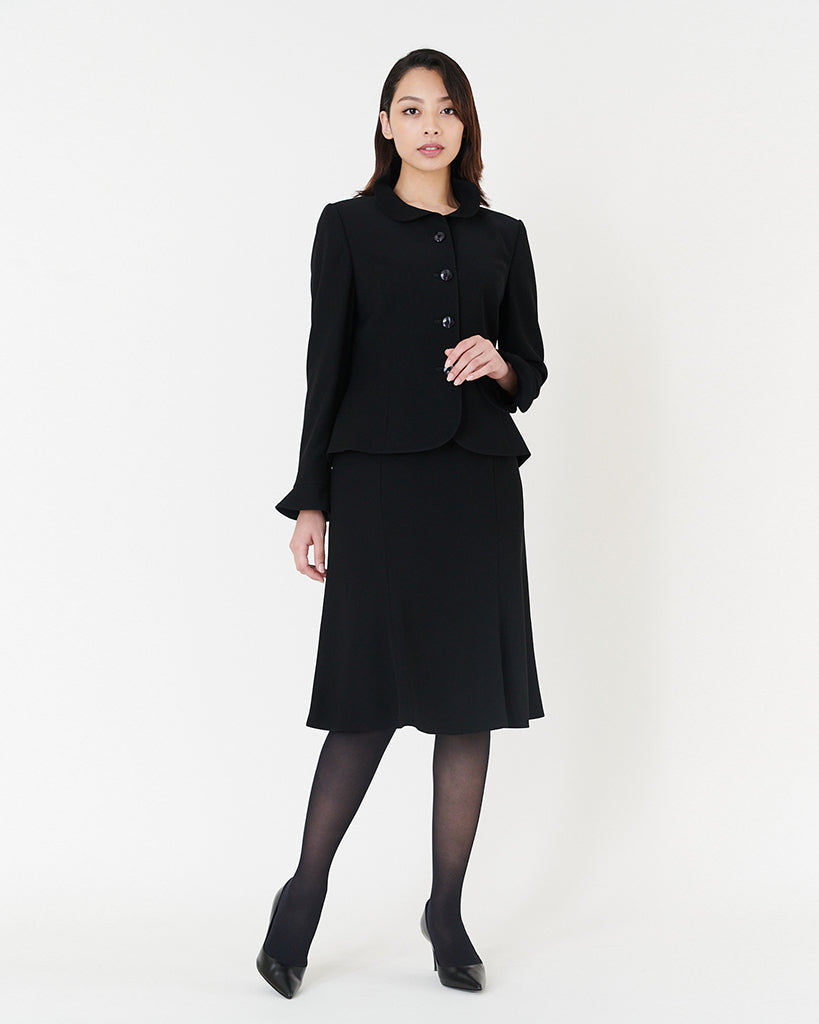 프릴 컬러 블랙 재킷 / Frill Collar Black Jacket