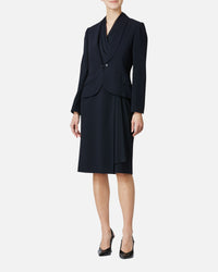 쉬폰 첨부 카슈쿠르 원피스 / Cache-Coeur Dress with Drape Chiffon Collar