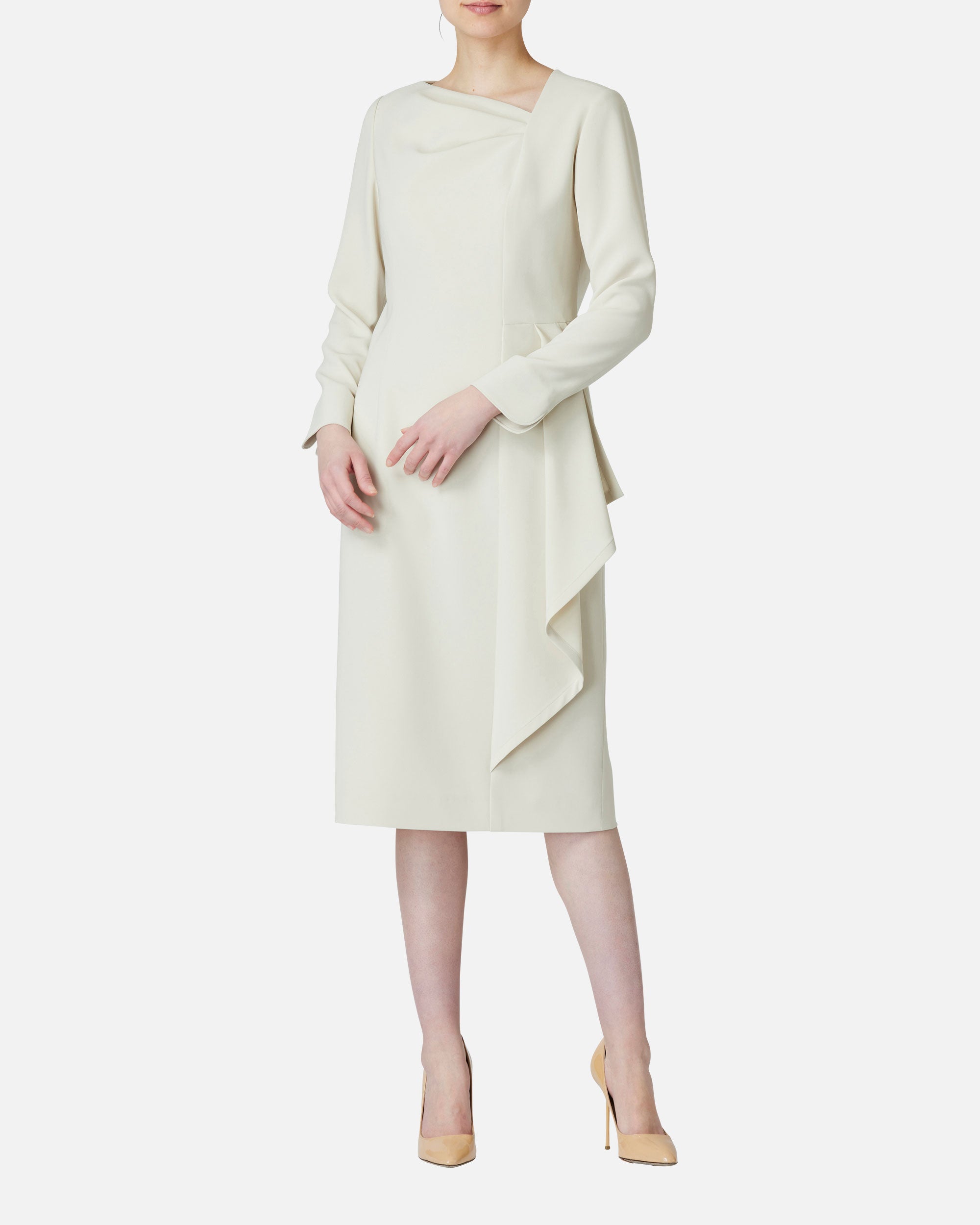 트리아세테이트 폴리에스테르 드레이프 원피스 / Triacetate Polyester Blended Draped Dress
