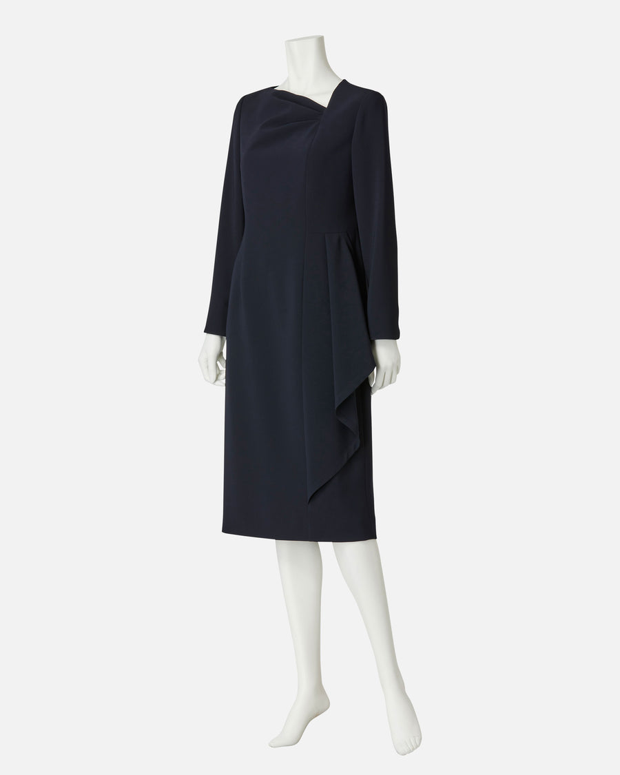 트리아세테이트 폴리에스테르 드레이프 원피스 / Triacetate Polyester Blended Draped Dress