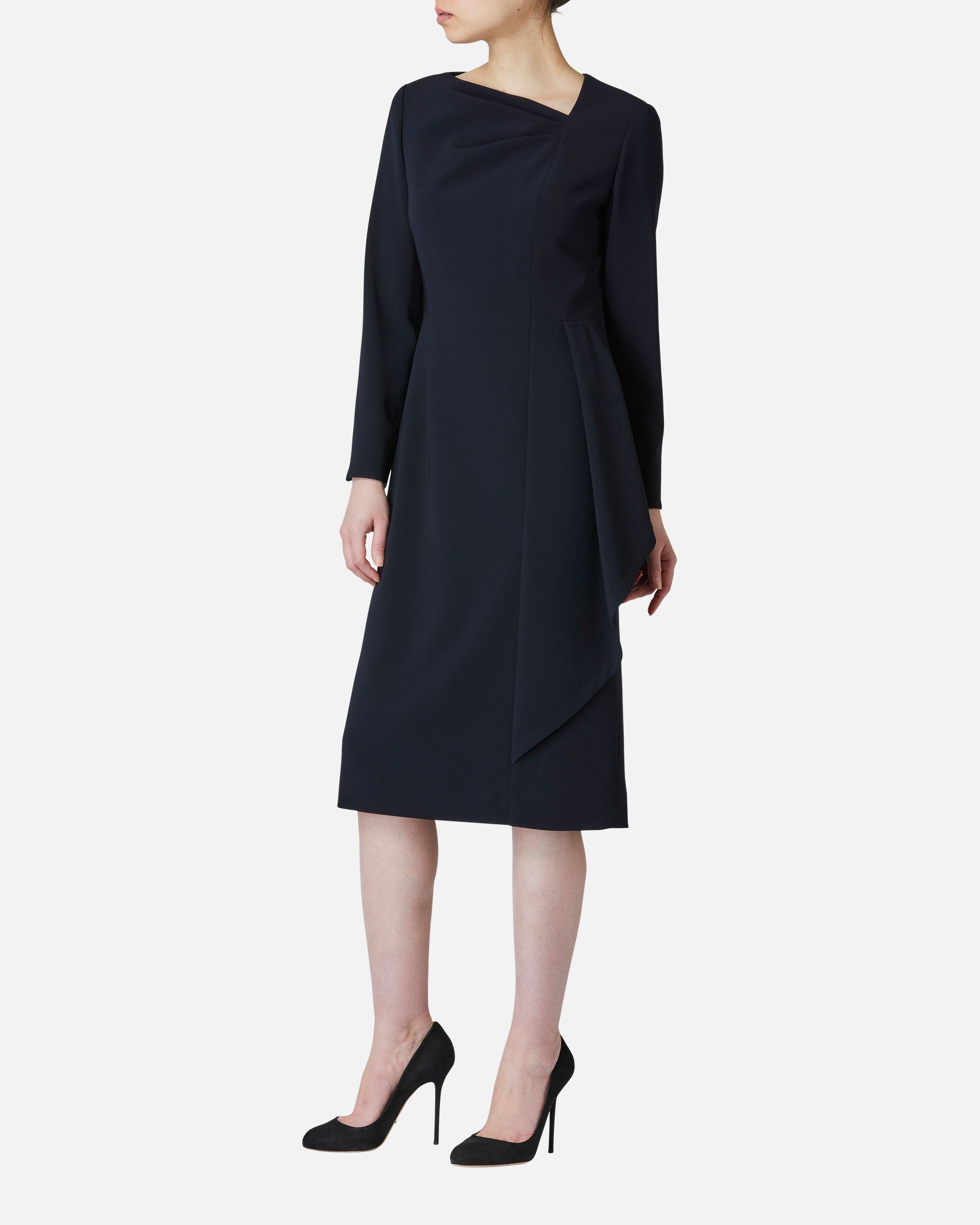 트리아세테이트 폴리에스테르 드레이프 원피스 / Triacetate Polyester Blended Draped Dress